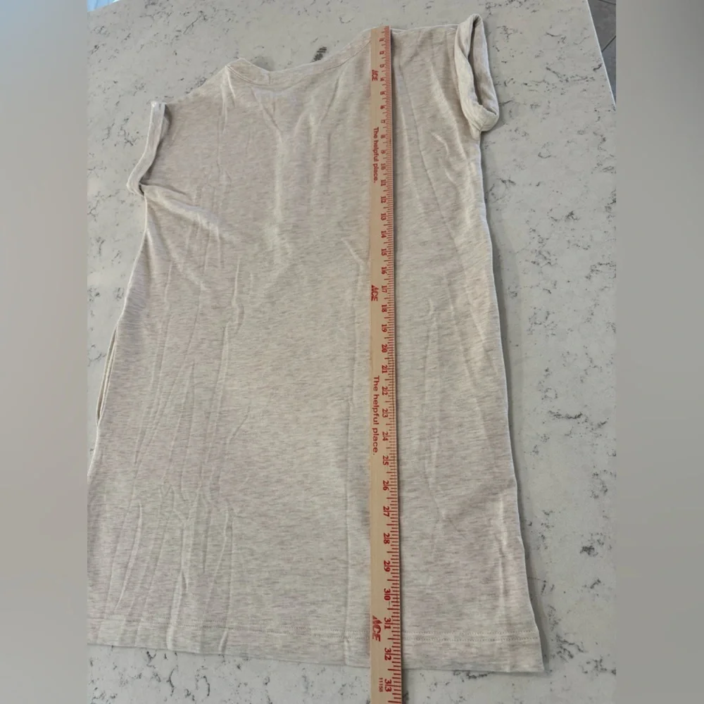 Lou & Grey Signaturesoft Split Neck Pocket Dress Women’s Sz M in Lt Oak Heather - Picture 11 of 12